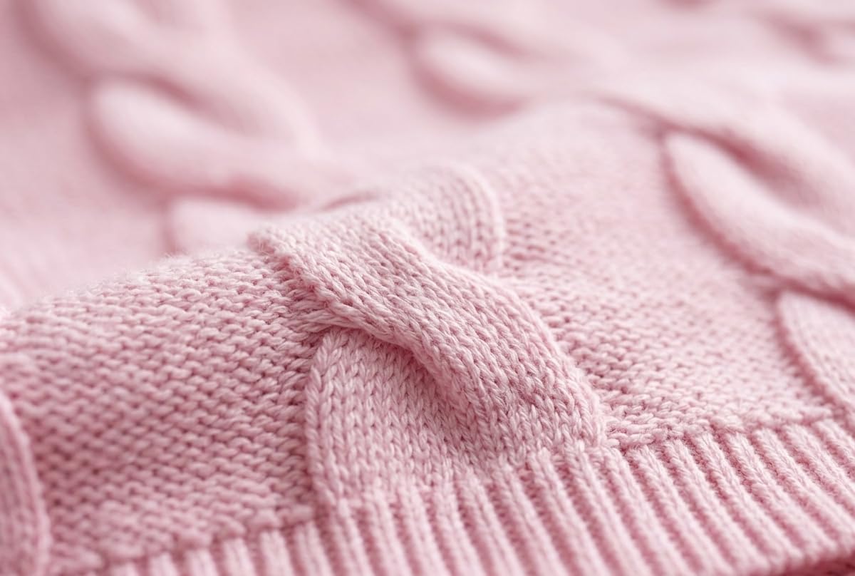 Ellepi Neonato coperta copertina per culla cotone next to me carrozzina neonata estiva passeggino leggera next2me (Treccia rosa)