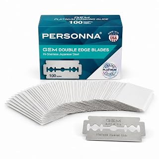 Personna GEM Platinum Diamond Glide Double Edge Razor Blades, 100 Count, Surgical-Grade Stainless Steel Safety Razor Blades for Smooth Wet Shaving - Amazon product rated Grade B