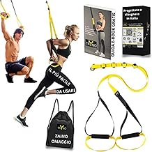TRYNO TRX ITALIANO, Trx Home Fitness, Suspension Training for the Whole Body, Allenamneto in Suspension, Trx Elastic Fitness, Suspension Straps + Backpack