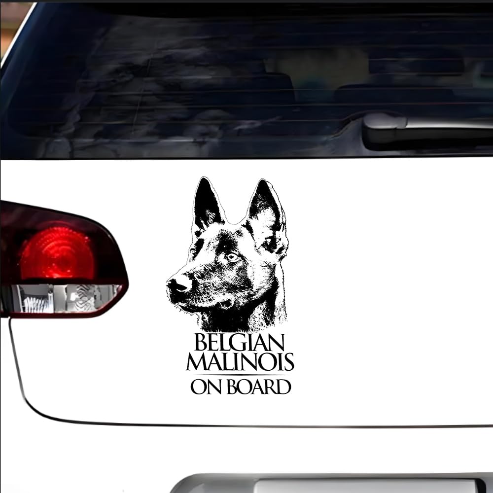 Autocollant Malinois Belge 3D Déchiré 25cm - Réfléchissant Imperméable - Pour Voiture, Frigo, Fenêtre, Décoration Maison