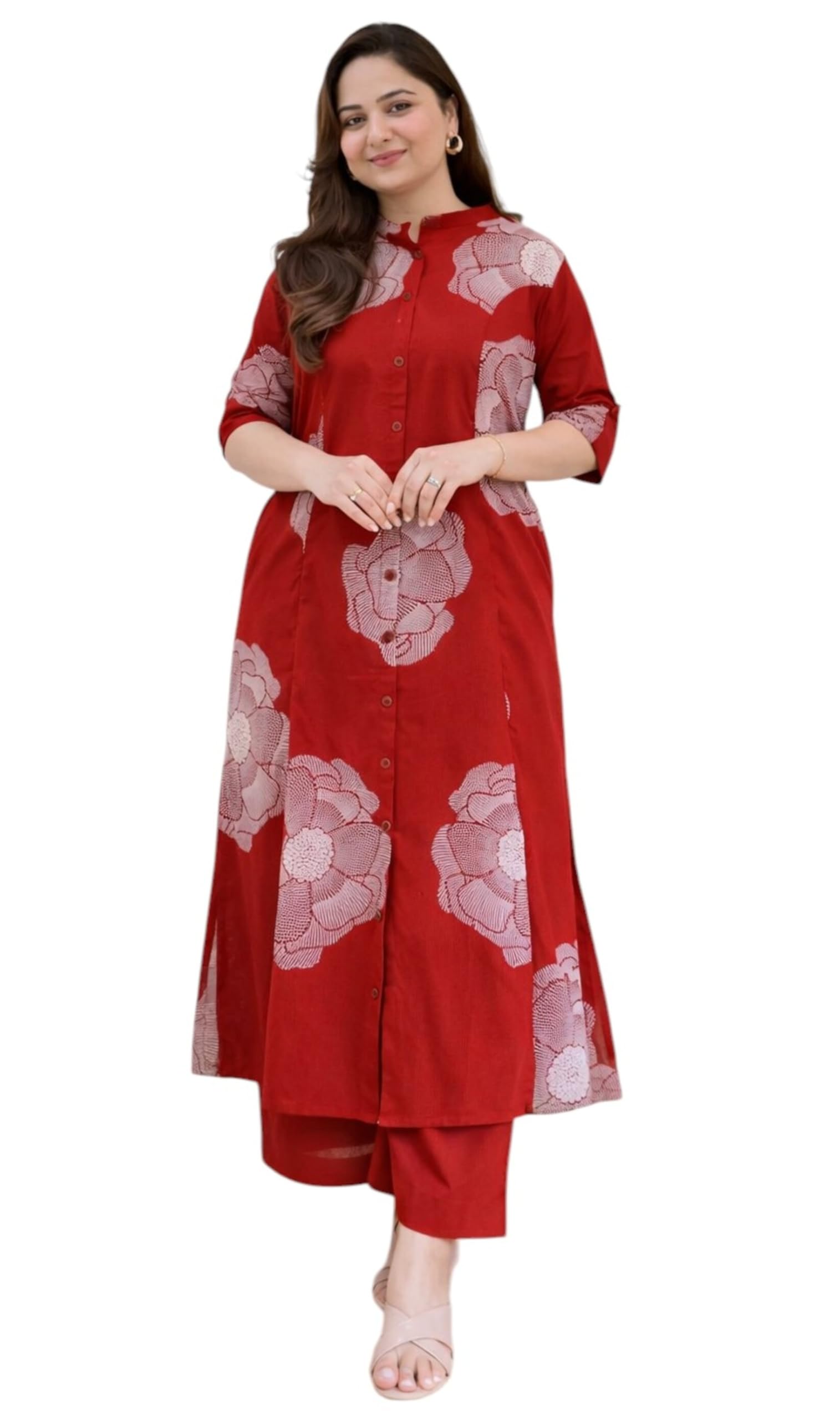 Women's Cotton Cord Ethnic Kurta Set for Women Kurta with Palazzo Pants Set Ethnic Wear Set for Daily, Casual, Office & Festive Traditional-picture-39