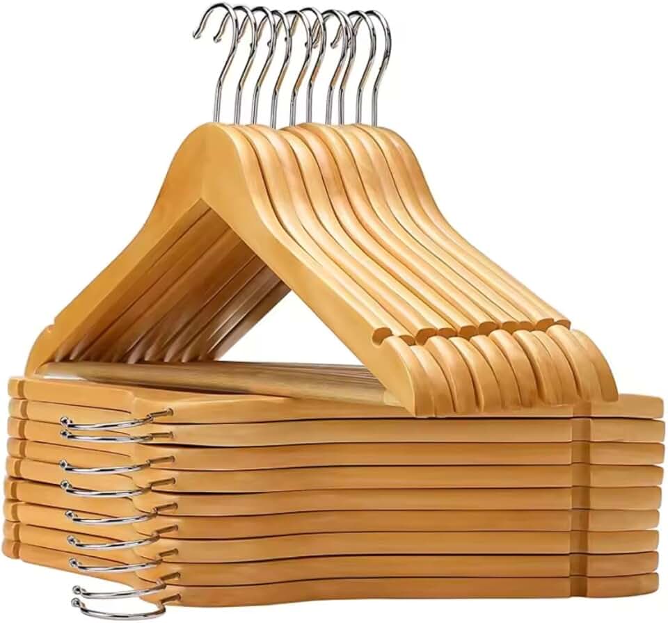 Cabide Madeira variações Preto ou Marfim (10, Marfim)