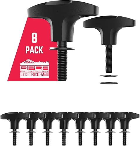 Miniatura 134 de GPCA juego de 6 tornillos estriados de cabeza resistente, de fácil liberación, con tuercas, arandelas y anillos para sujeción para Jeep Wrangler YJ