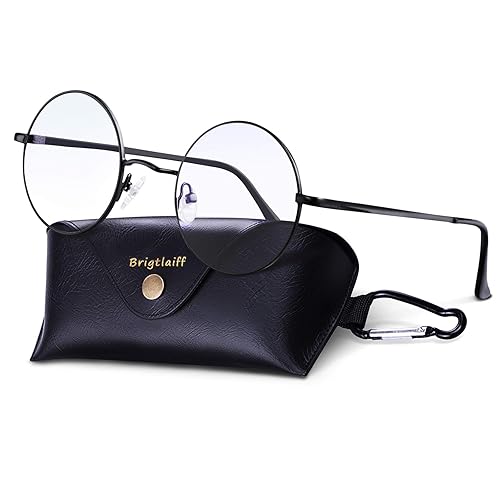 Brigtlaiff Round Blue Light Blocking Glasses for Men Women, Computer