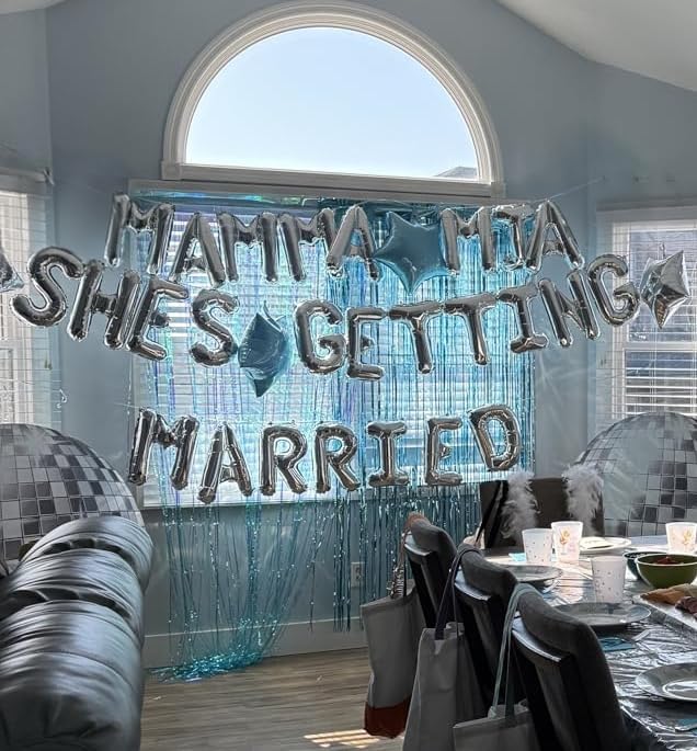 JeVenis Mamma Mia Shes Getting Married Bachelorette Decoration Last Disco Party Supplies Mamma Mia Bachelorette Decoration 70s Bachelorette Decoration