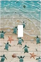 Vista 80 de Mid Century Morden Boho - Placa de pared para interruptor de luz dúplex de 1 banda, placa frontal decorativa eléctrica para receptáculo para baño