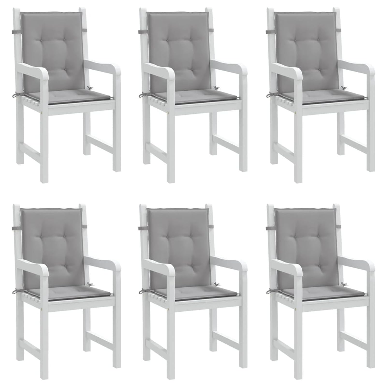 LAPOOH Cojín Silla jardín Respaldo bajo 6 uds Tela Oxford Gris, Cojines para Butacas De Jardin, Cojines Sillas Cocina, Cojines para Sillas De Terraza, Cojin Silla Exterior