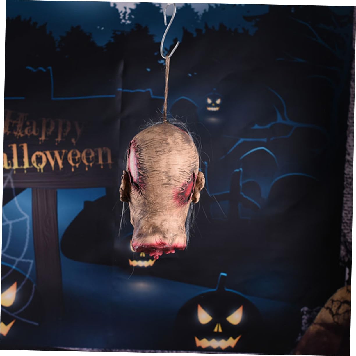 GLEAVI Testa Mozzata Animata Halloween Appesa Decorazione da Festa Spaventosa e Esterni Pendente Horror