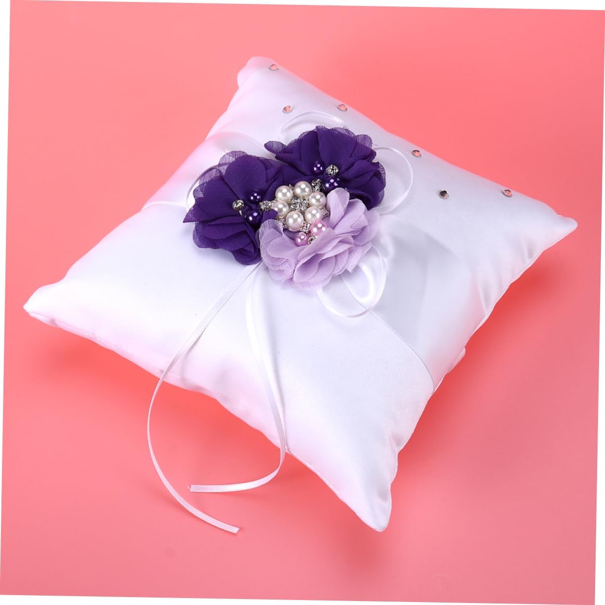 GLEAVI Chic Wedding Decor Ring Pillow Flower Basket Notebook Pen Holder Set for Bride Flower Girl