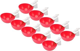 QANYEGN 10PCS Chicken Waterer Cups, Automatic Poultry Water Feeding Equipment, Waterer Cup with G1/8 Male Thread for Quails, Birds.(çº¢è‰²)