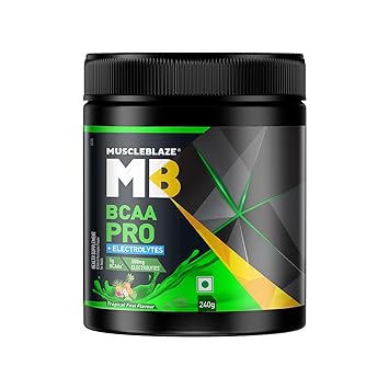 MuscleBlaze BCAA Pro Powder, Powerful Intra Workout (Tropical Fest, 240g, 30 Servings) | With 5g BCAAs & 500mg Electrolytes - image, photos