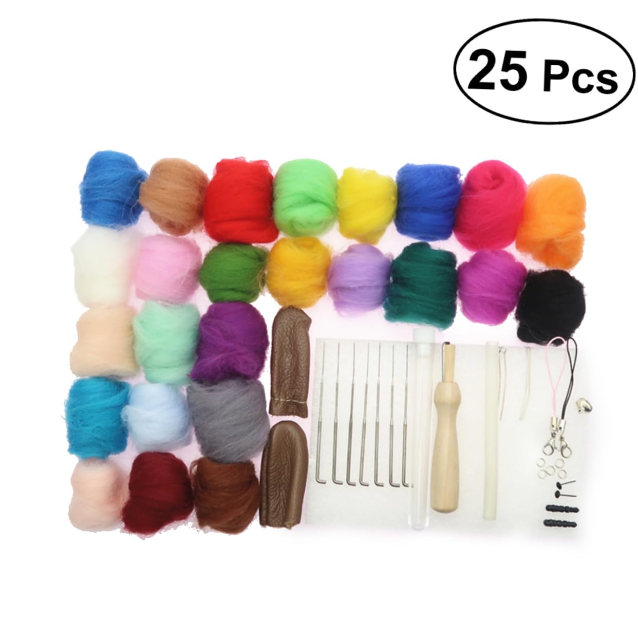 jojofuny 2 Juegos Kit de Fieltro de Aguja de Colores de Lana con Herramientas Lana para Manualidades para Principiantes y Proyectos de Afieltrado