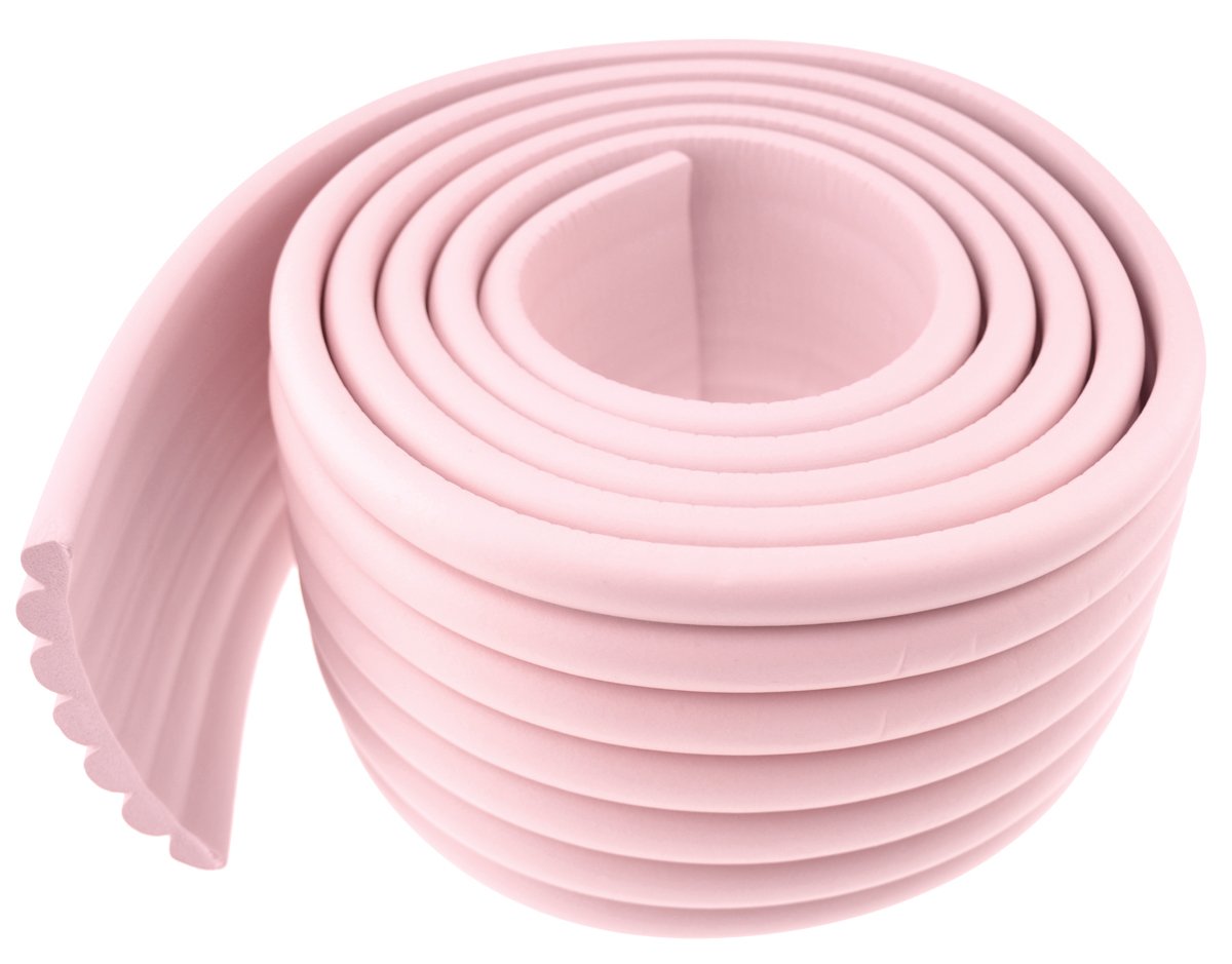 FiveSeasonStuff Versatile Protectors for Kids | Peace of Mind Baby Proofing and Child Safety | Multifunctional Mint Foam Guard Prevents Injuries from Edge, Corner & Most Surfaces | 1 Roll (Pink) 2 Metres (80mmx8mm)
