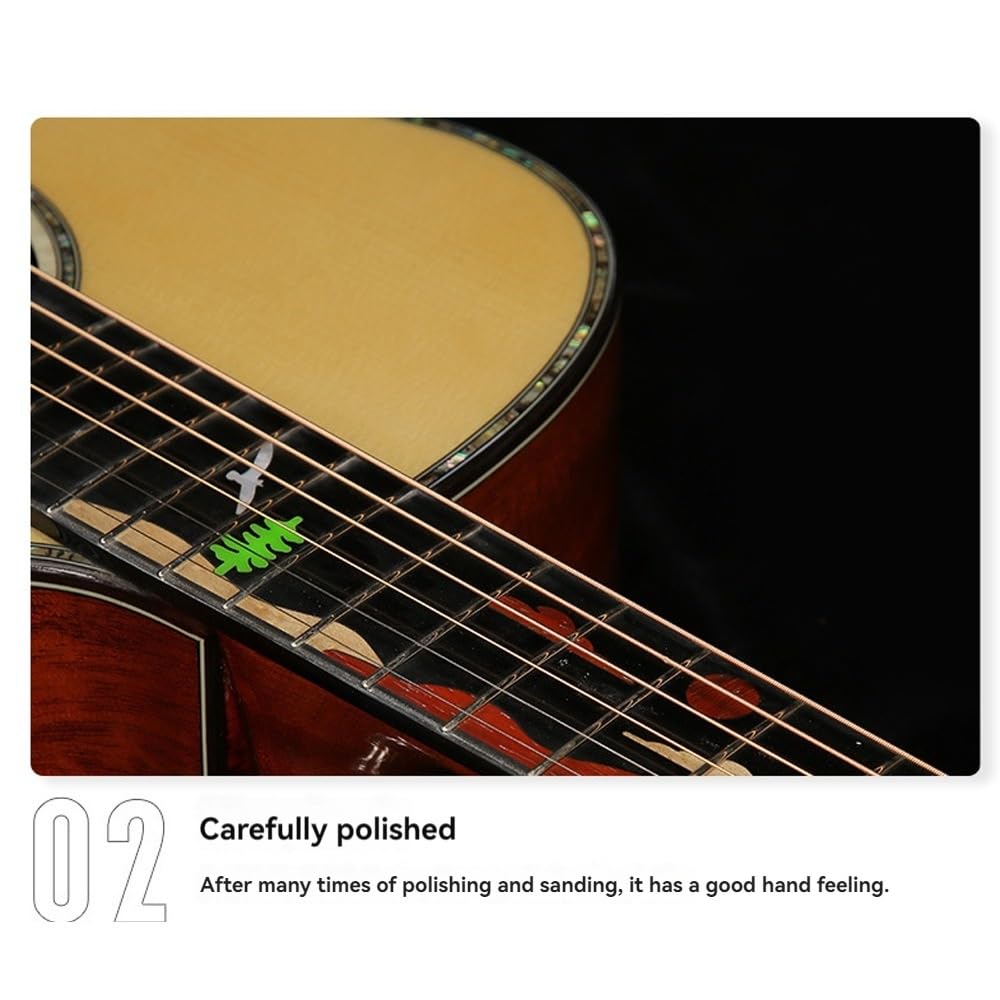 La chitarra folk ByErz da 41 pollici in abete rosso con impiallacciatura singola con design unico del modello della tastiera e superficie originale color legno è adatta for esercitarsi e suonare, prin