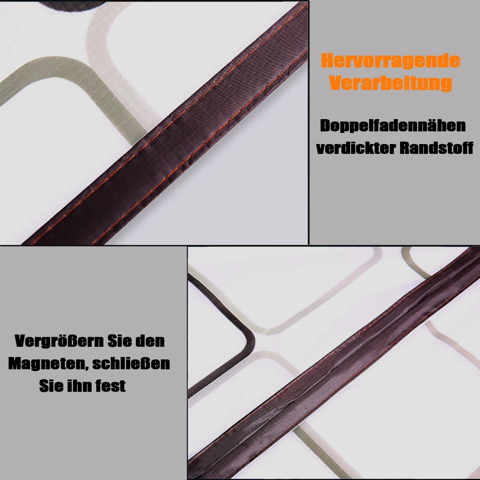 Türvorhang thermo kälteschutz filz wärmeschutzvorhang tür mit kräuselband magnet thermovorhang kälteschutz hitzeschutz haustür für türen Balkontür Wohnzimmer 130x205cm Weiß transparent