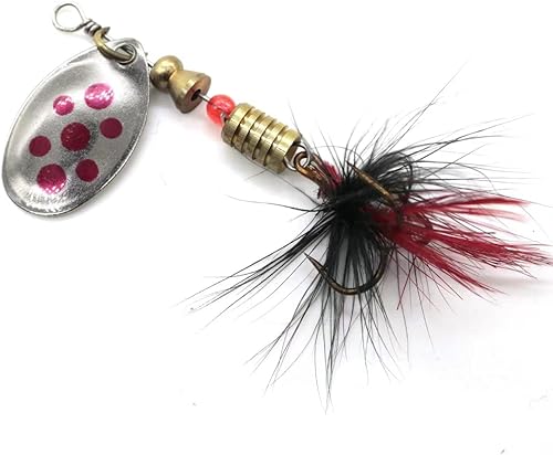 Miniatura 5 de Juego de 10 cebos giratorios  Colorido kit de cebos de metal duro para trucha lubina y más, con cajas de aparejos