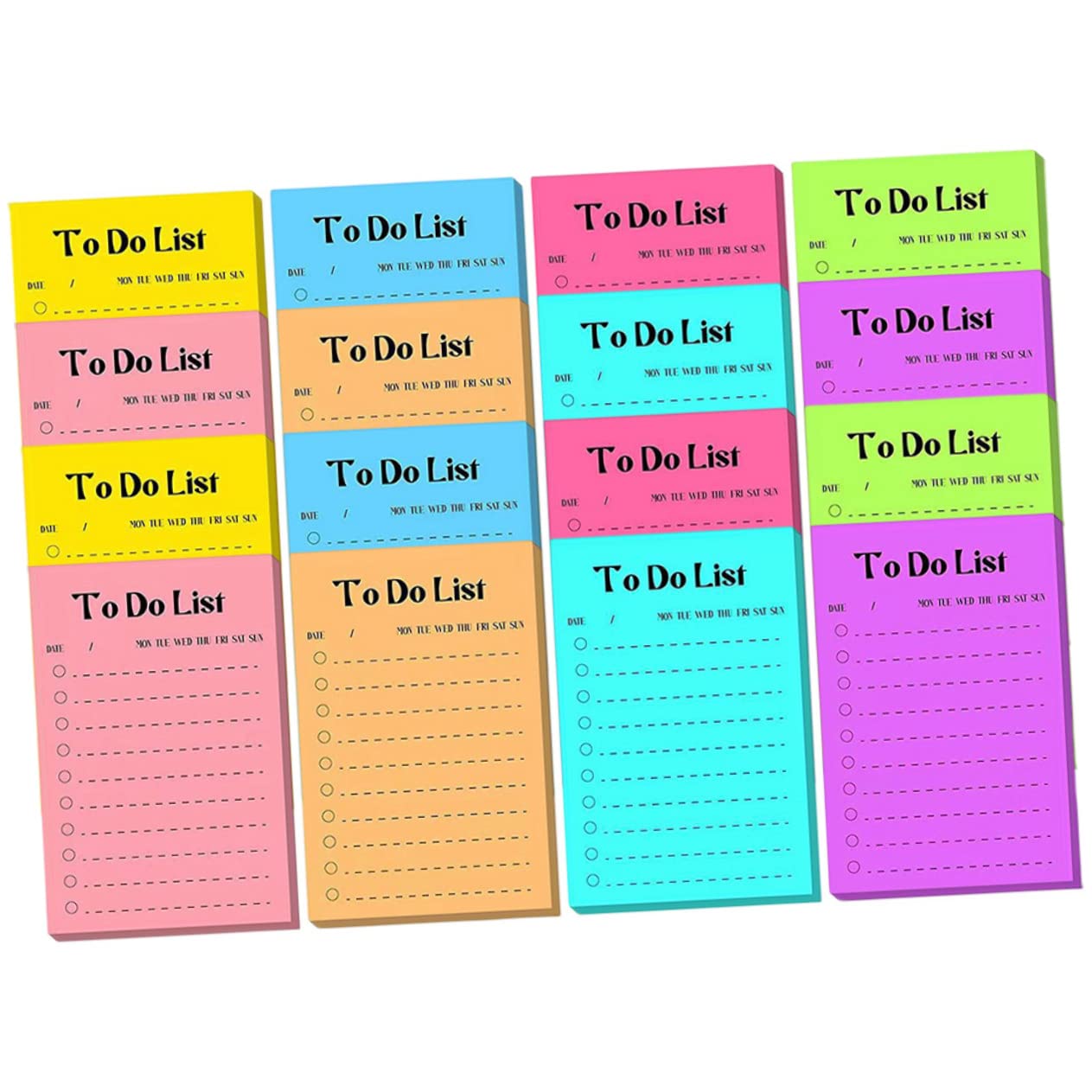 Blocs-notes Autocollants Fluorescents 16 Livres en Papier, 50 Feuilles