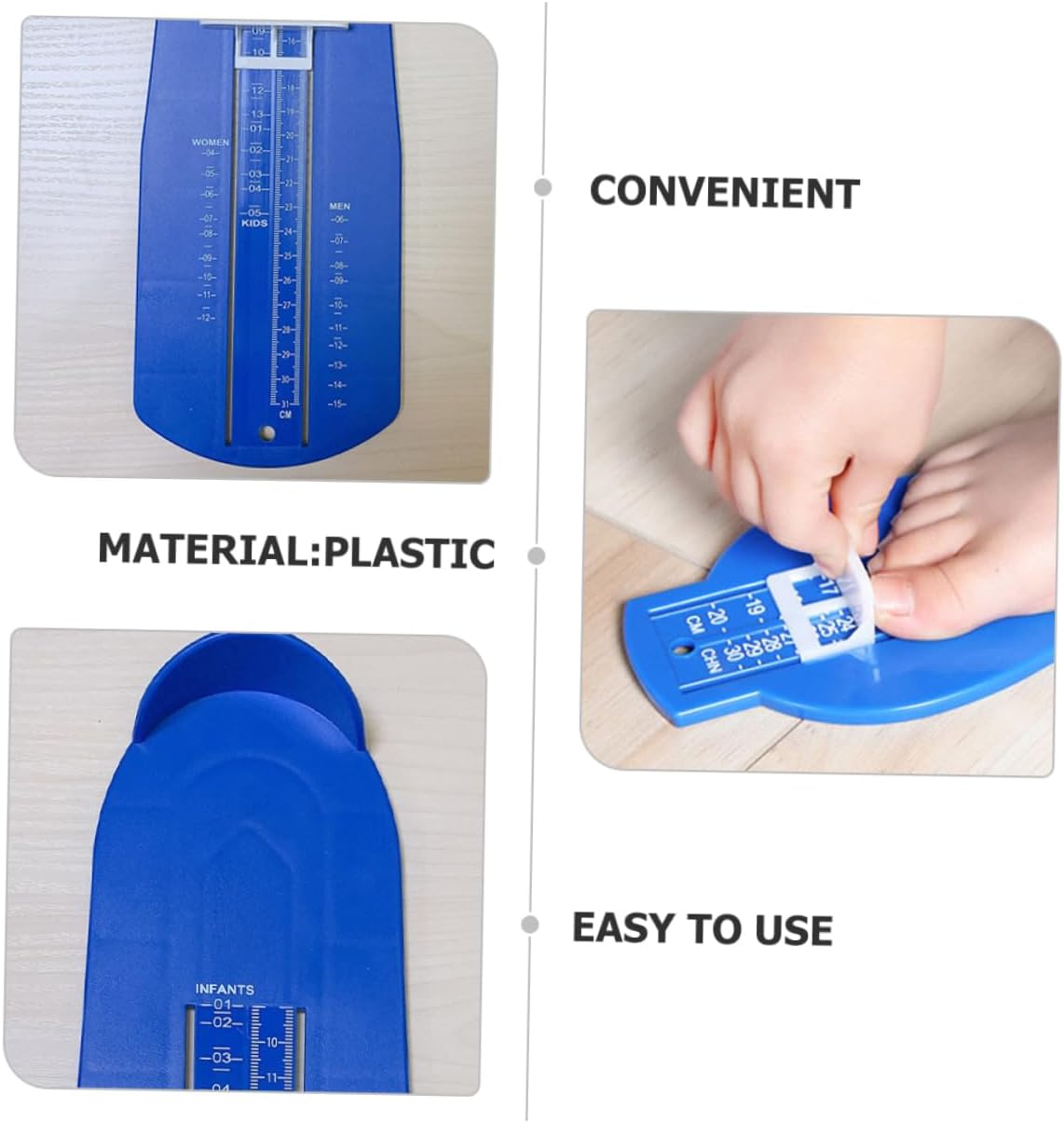 2 Pcs Blue Plastic Shoe Foot Measuring Device for Children