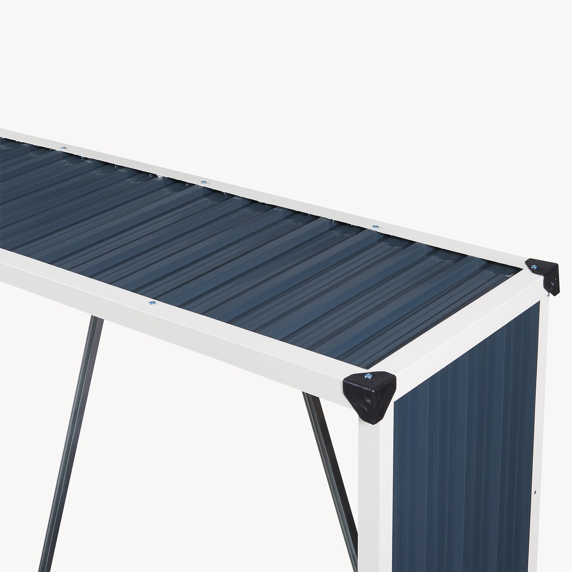 casa.pro Leñero Exterior Kalmar Soporte para Leña Estante para Leña Cubierto Almacenamiento de Madera para Chimenea Sistema Clipping Acero Galvanizado 155 x 45 x 157 cm - Gris antracita