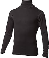 Vista 2 de 100% lana merino para hombre, cuello alto, capa base de manga larga de peso medio