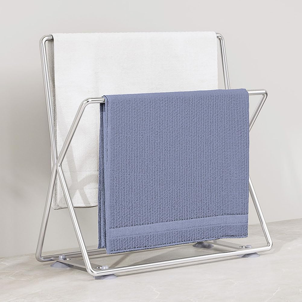 SUS304 - Carril de acero inoxidable para cocina, soporte para toallas de cocina, soporte para paños de cocina suecos, colgador de trapo, soporte para toallas de platos para todo tipo de fregaderos y 6