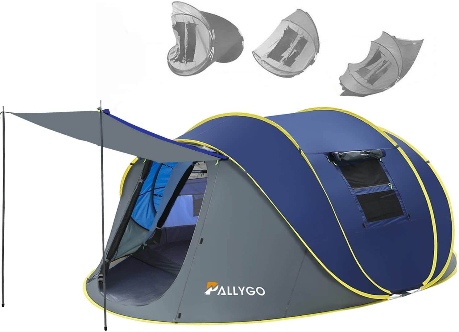 PALLYGO Easy Pop Up Tent 6 Person Tents for Camping Traveling Double