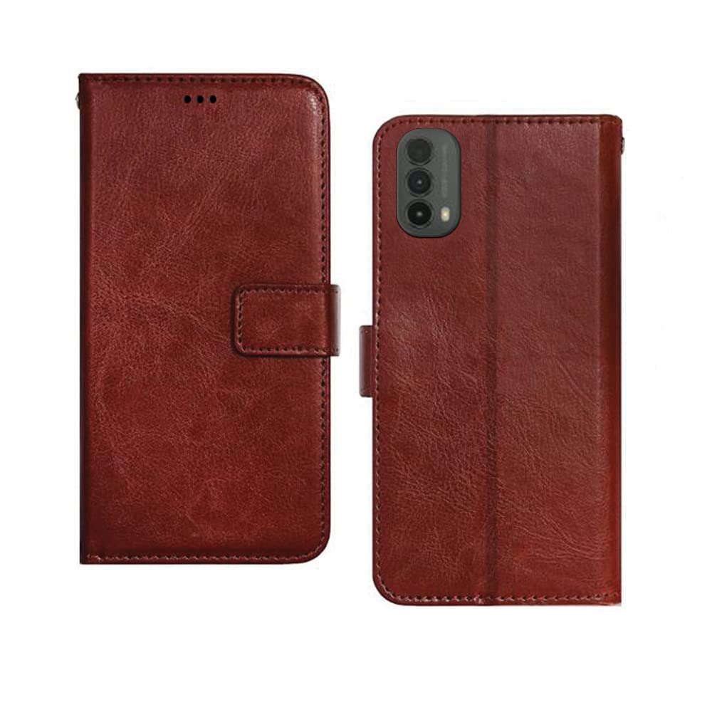 Inktree Motorola Moto E40 Flip Case | Premium Leather Finish Flip Cover | with Card Pockets | Wallet Stand |Complete Protection Flip Cover for Motorola Moto E40 - Brown (B09Q24HP31) Amazon Price History, Amazon Price Tracker