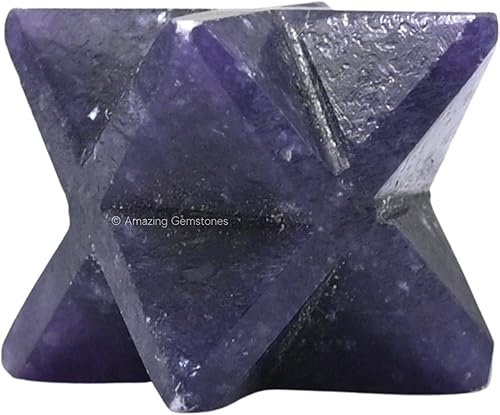Miniatura 351 de Amazing Gemstone Larvikite Merkaba Crystal – Estrella de Merkaba metafísica de 1 pulgada para meditación – Cristal tetraedro energético y piedras