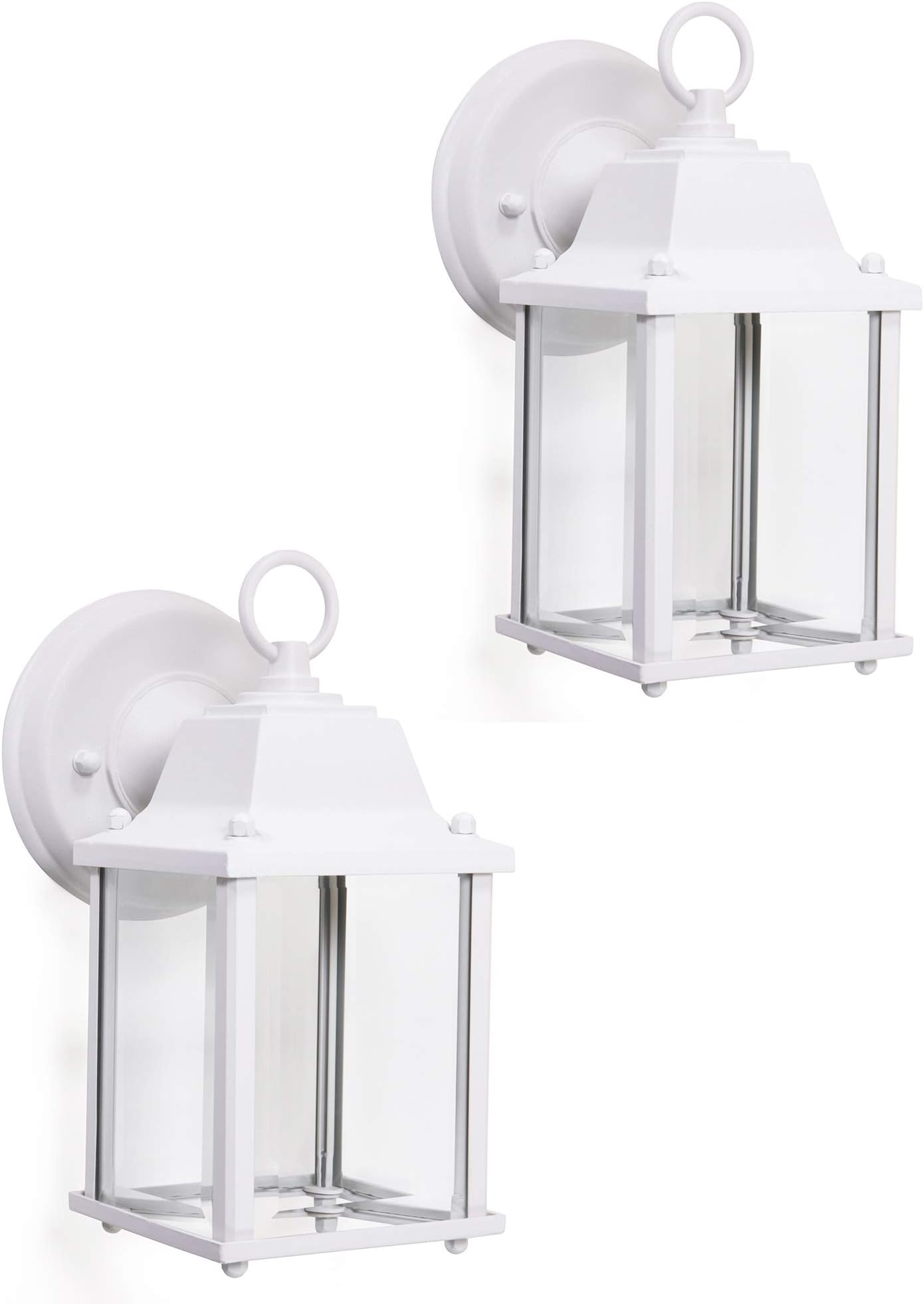 CORAMDEO Outdoor Porch Light, Matte White Aluminum Sconce, 800 Lumens, 9.5W LED, Wet Location, 5-Year Warranty