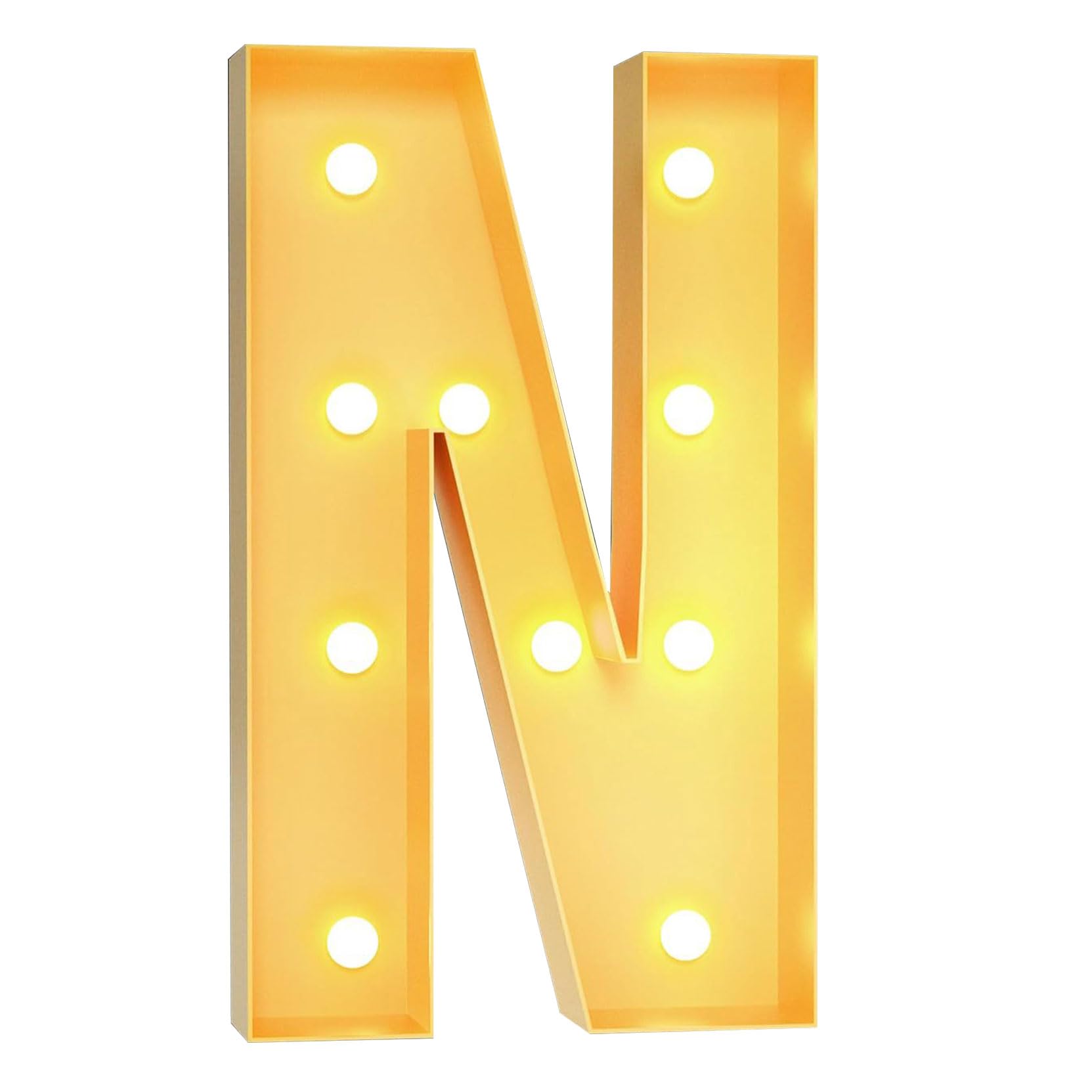 120cm-4ft Large Decorative LED Light Up Letter N, Marquee Light Up Sign, Mosaic Letters for Balloons for Birthday Wedding Party Valentine's Day — image 1