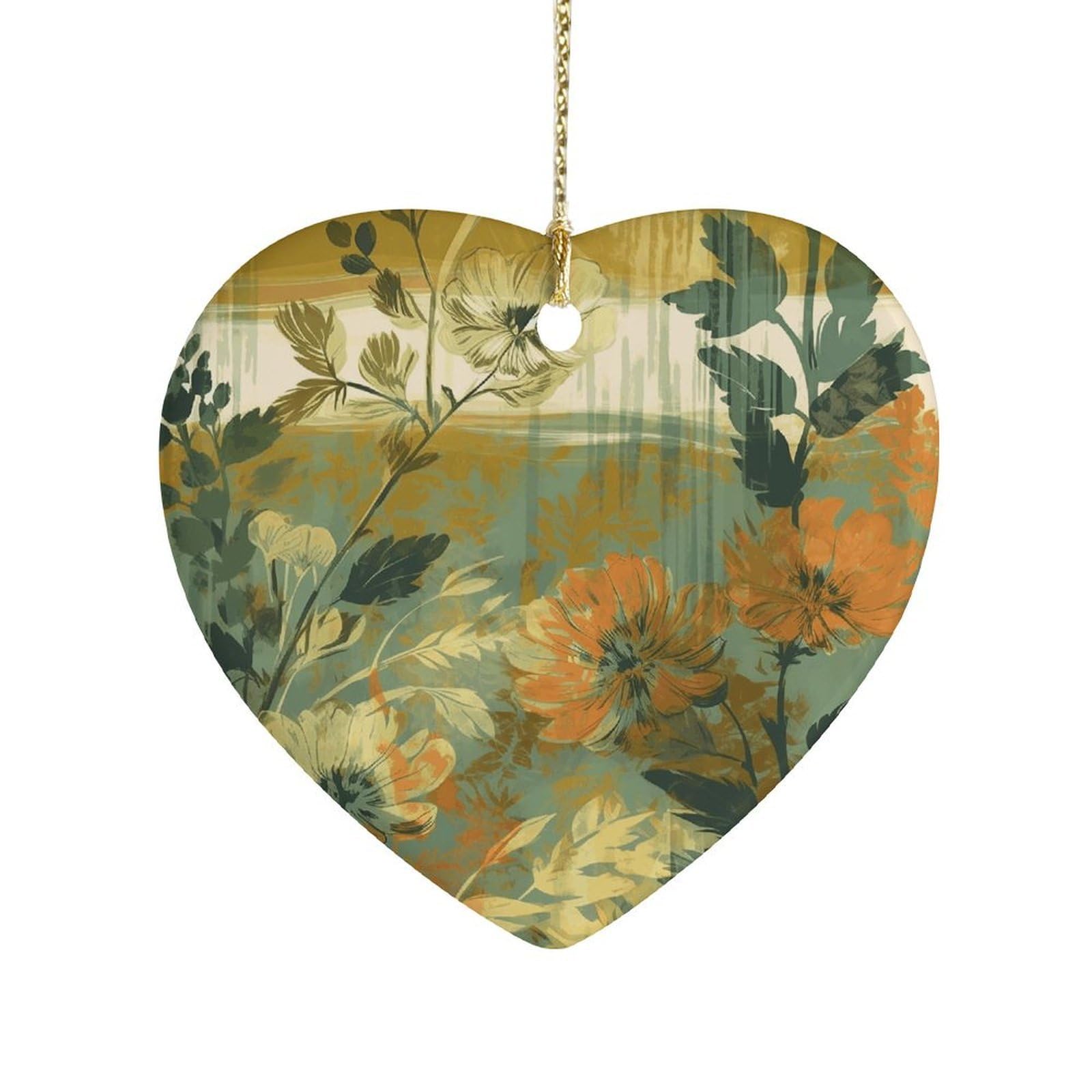 Fekiloot Style Natural Colorful Flowers Ceramic Ornament Home Decor Keepsake
