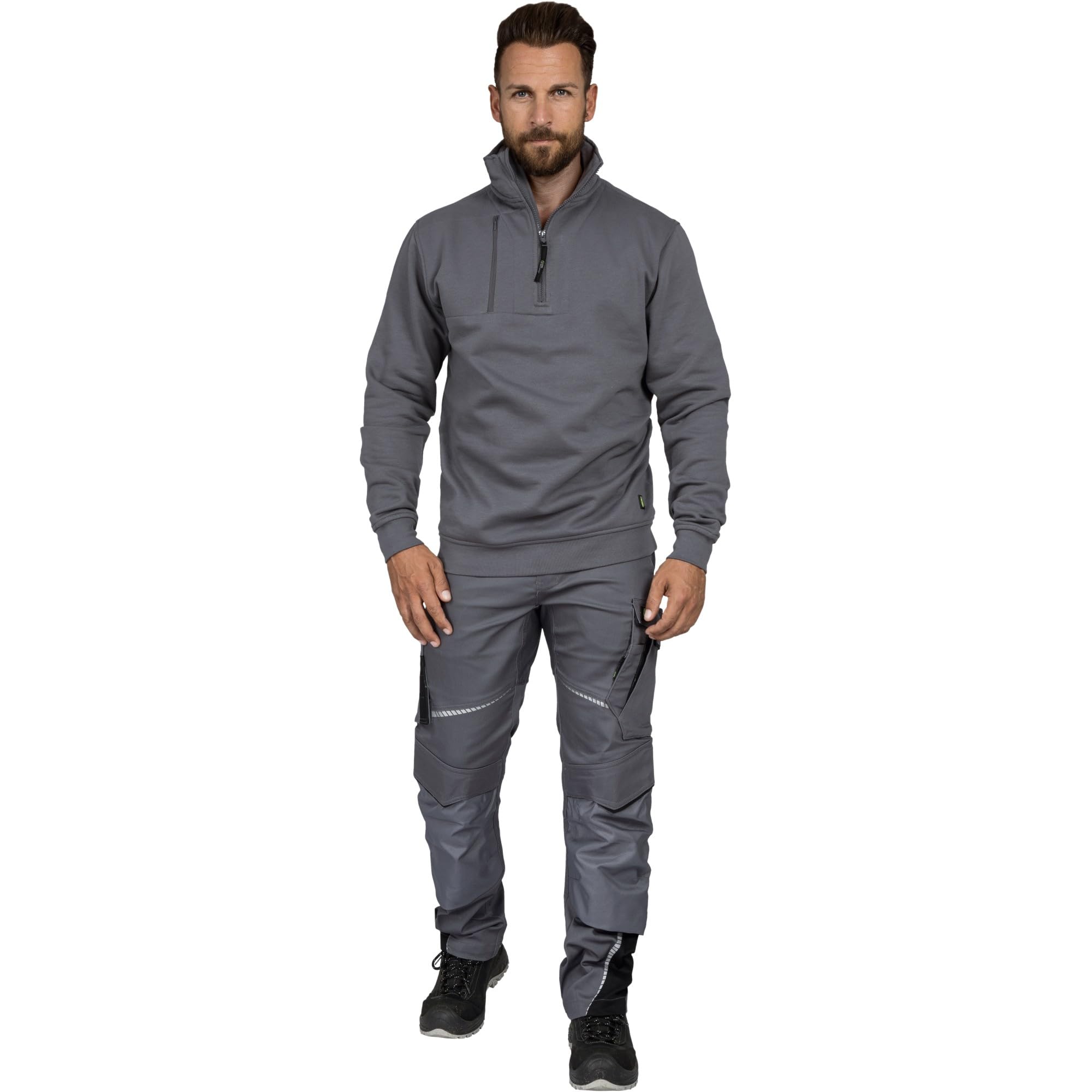 Leibwächter Arbeits Troyer Herren Arbeitspullover mit Reißverschluss - Troyer aus Baumwolle/Polyester - 290g/m² - Antibakteriell - Trocknergeeignet - Half Zip Pullover mit Stehkragen