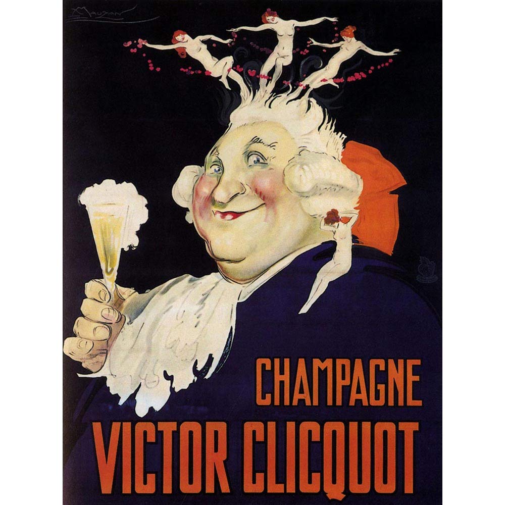Wee Blue Coo Advert Drink Alcohol Victor Cliquot Champagne France Art Print Poster Wall Decor 12X16 Inch