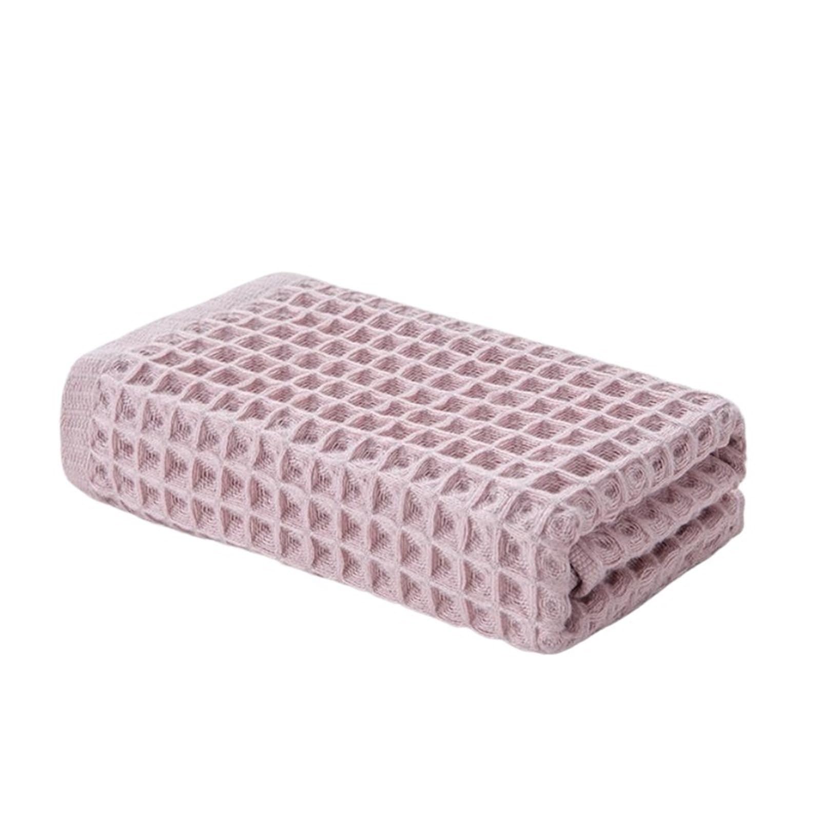 GMEqfhpOPS 2pcs Cotton Hand Towels Plaid Hand Towel Face Care Magic Bathroom Sport Household Non-disposable Towel Towels Bath(Pink)