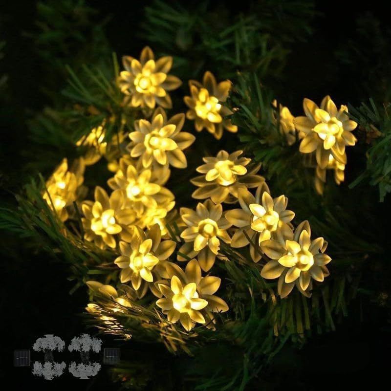 Homehop Solar Outdoor String Lights 30 Led Lotus Shape for Home Garden ...