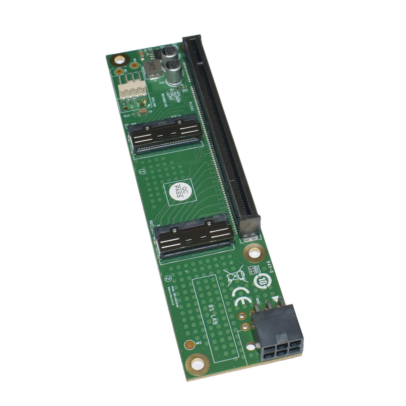 PCIe 5.0 Dual MCIO 8i zu PCIex16 Slot Adapter Erweiterungskarte mit 6Pin GPU Power Port für Server und Workstations