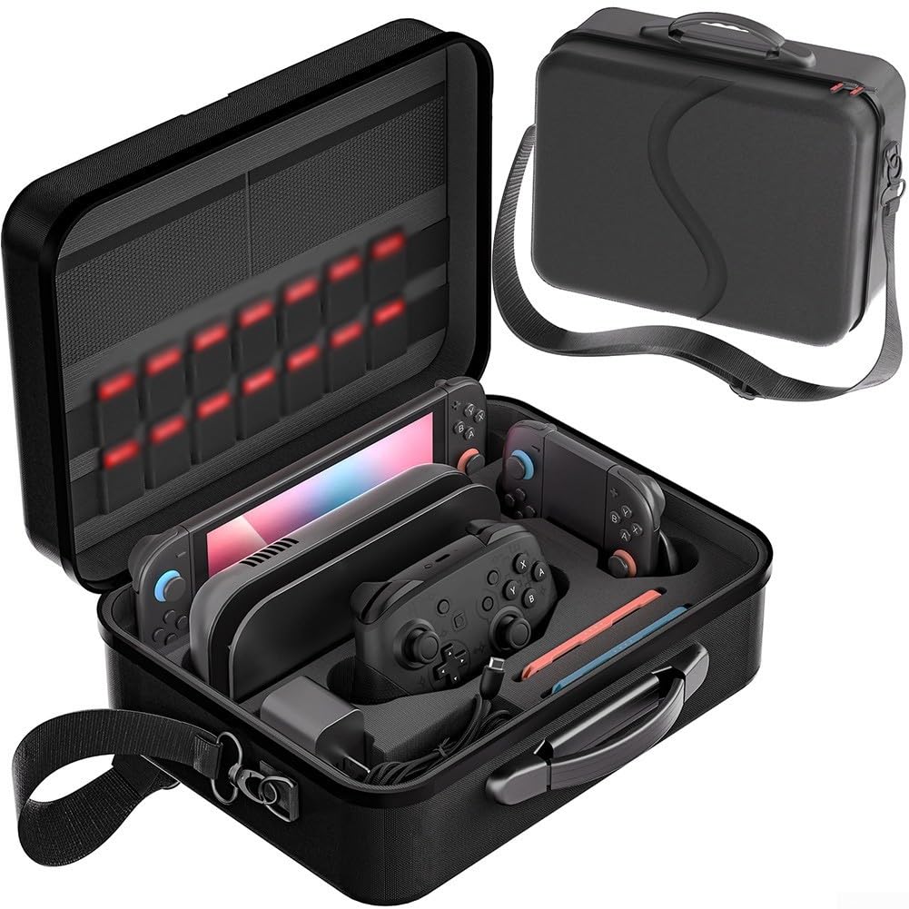 Organizer multifunzionale per Nintendo Switch 2, compatto e comodo, colore: nero