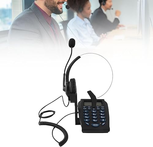 Miniatura 4 de Teléfono de centro de llamadas con auriculares, teléfono multifuncional con cable con cancelación de ruido y pantalla de llamadas entrantes,