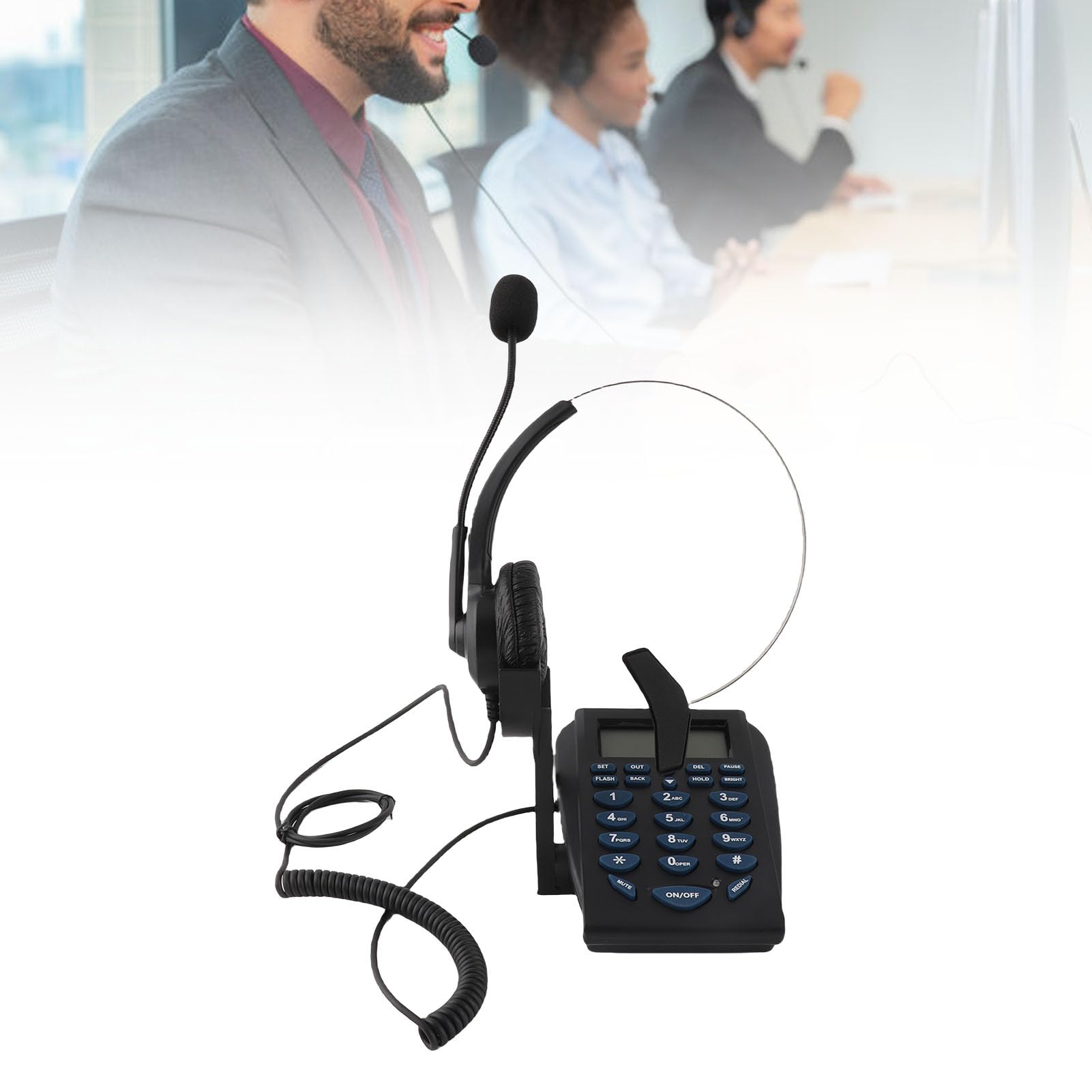 Generic Teclado de Marcación de Teléfono con Cancelación de Ruido para Oficina de Negocios para Centro de Llamadas Multifuncional, con Pantalla de Identificación de Llamadas FSK/DTMF, Práctico