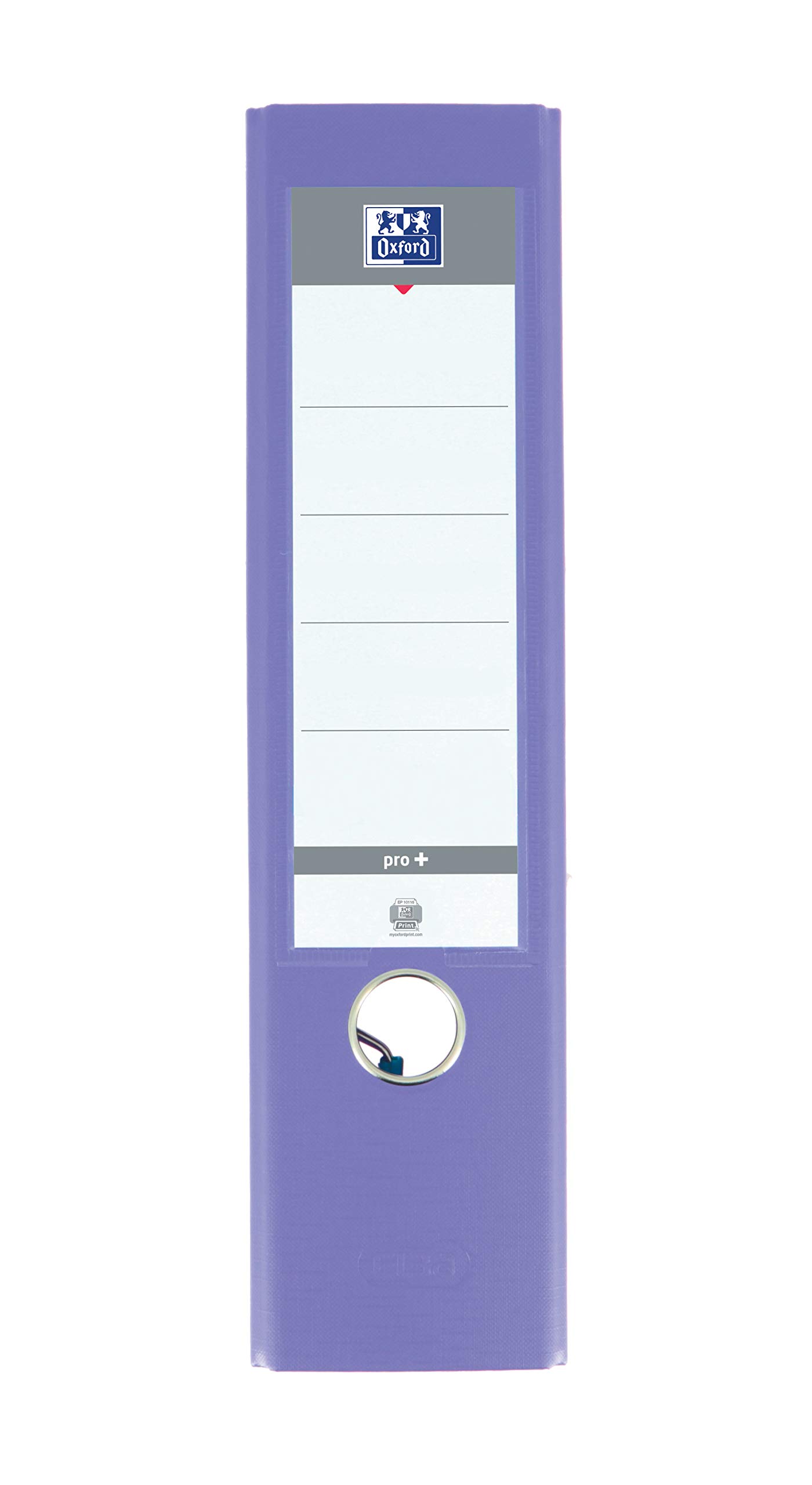 Oxford Lot de 10 Classeurs à Levier Smart Pro+ A4XL Dos 80mm 2 Anneaux Couverture Polypro Rembordée Violet