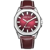 Solar Powered Mens Watch | Vegan Leather Water-Resistant Analog Wrist Watches for Men | 42mm Case | Relojes para Hombres | Elegant Gift for Man