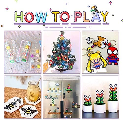 LIHAO 24000 PCS Fuse Beads 2.6mm Fuse Beads Kits 48 Color Iron Beads Set with 2 Pegboards 2 Tweezers 2 Ironing Papersfor DIY Craft Making
