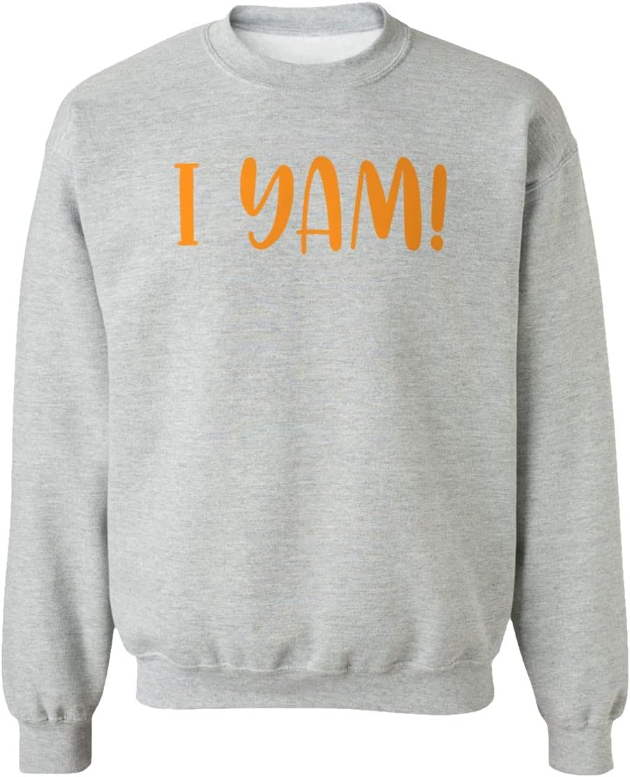 I Yam Sweet Potato Thanksgiving Day Funny Unisex Sweatshirt Crewneck Sweater (Ash, Medium)