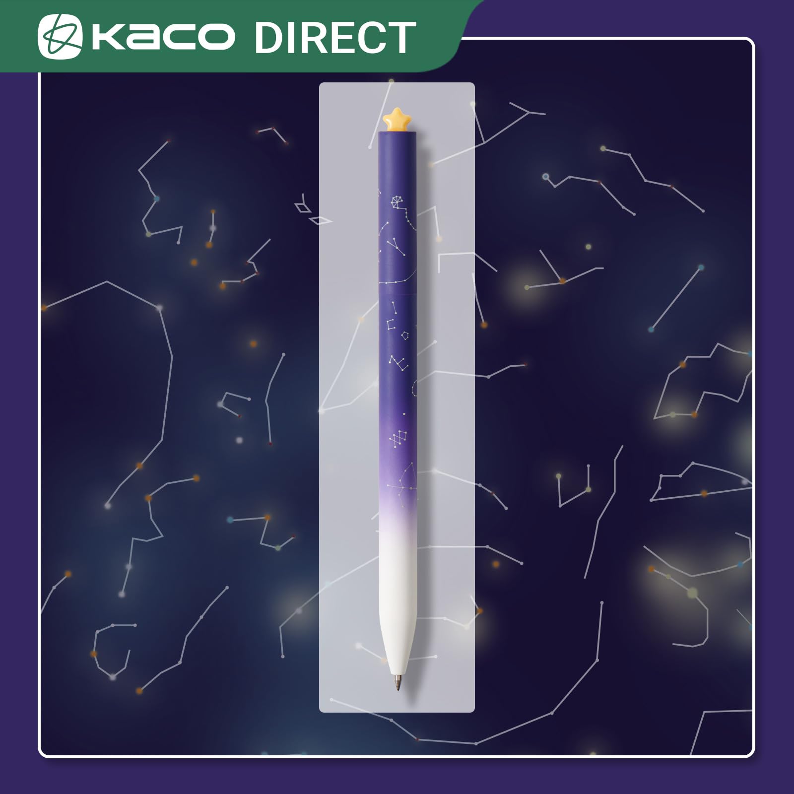 Kaco FIRST Gel Pens Cute Stationery, Pack of 2 Pieces Heart Pen Set with Extra 4 Black Refills (): 2 Purple
