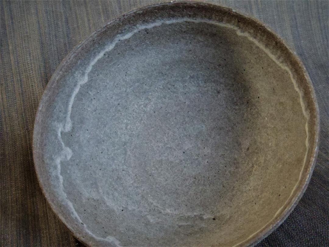 希少★金重有邦【師：金重素山、金重陶陽】★灰釉茶碗★黒田陶苑個展作品 希少☆金重有邦【師：金重素山、金重陶陽】☆灰釉茶碗☆