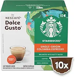 Café em Cápsula Torrado e Moído Espresso Starbucks Single-Origin Colombia Caixa 55g 10 Unidades