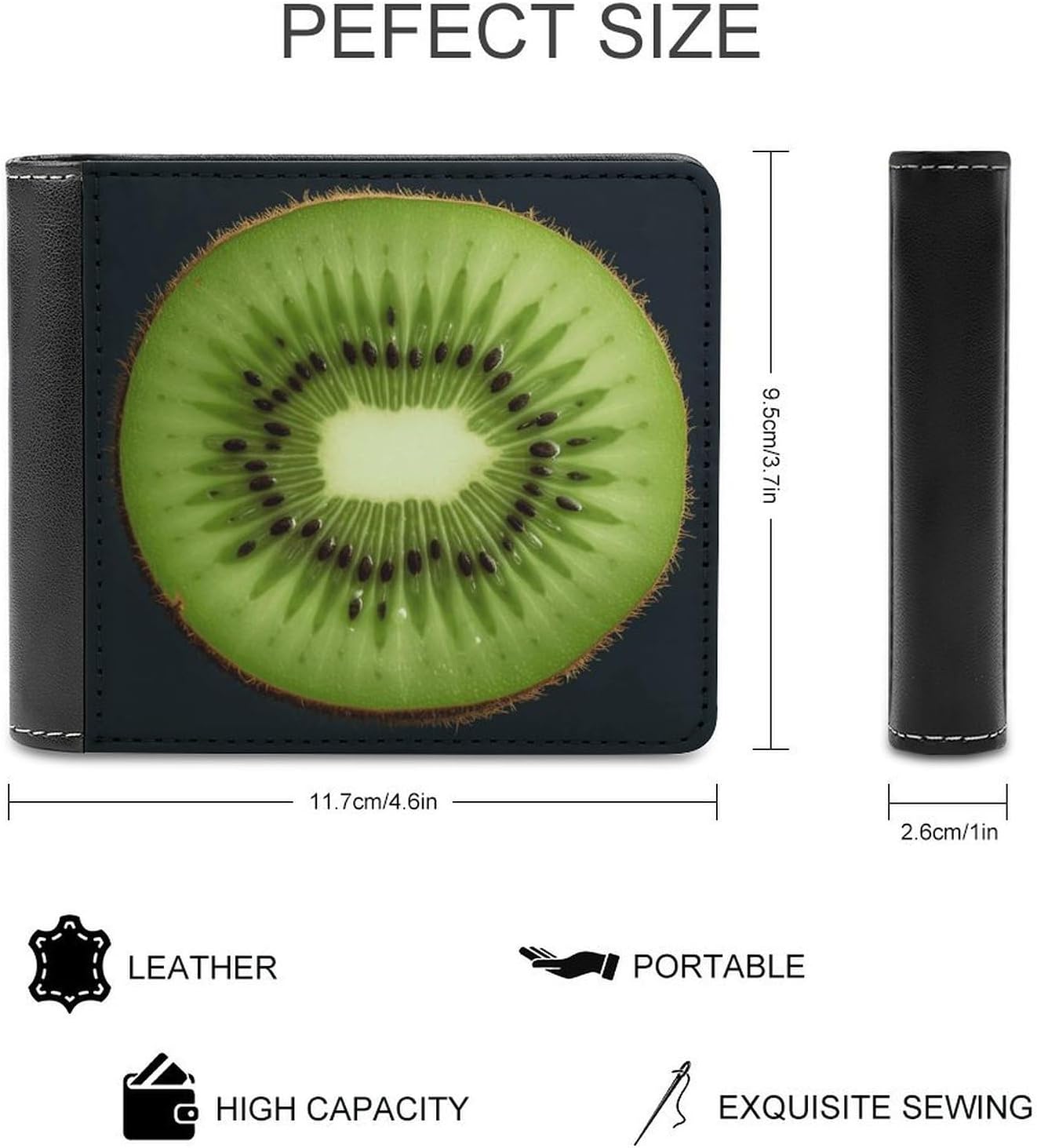 Leather Wallet with Card Slots, Bifold, Extra Capacity, Coin Purse image 2