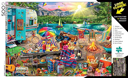 Buffalo Games - Aimee Stewart - Family Campsite - 500 Piece Jigsaw Puzzle With Hidden Images #TOP4