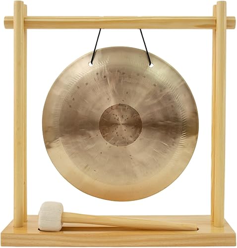 Miniatura 21 de Gongs de 8 a 10 pulgadas en el soporte My Little Pagoda Gong, incluye soporte, mazo y tu elección de gong/gong de escritorio perfecto/curación
