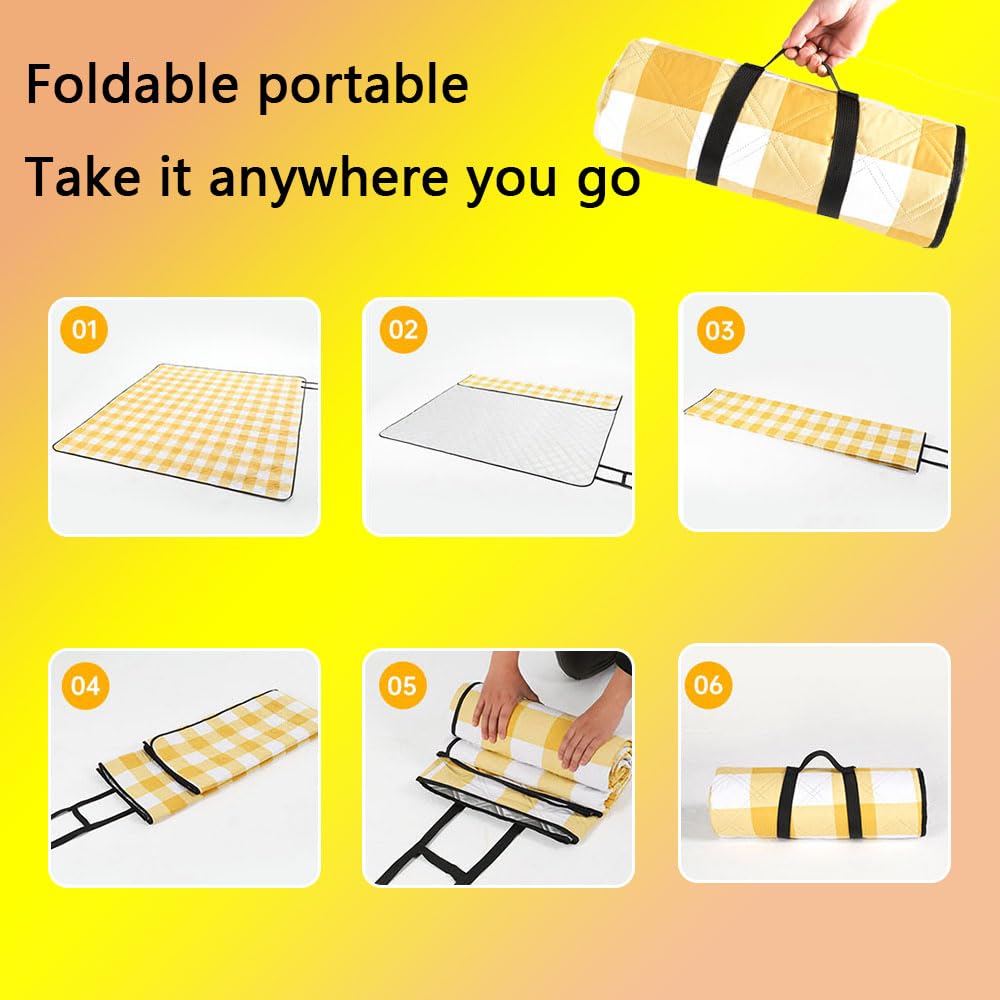 Stuoia Campeggio, Portatile Tappetino da Spiaggia Pieghevole, Multiuso Portatile Leggero Antivento Plaid Picnic Blanket per attività All'Aperto,Tent,200×200cm